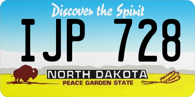 ND license plate IJP728