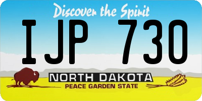 ND license plate IJP730