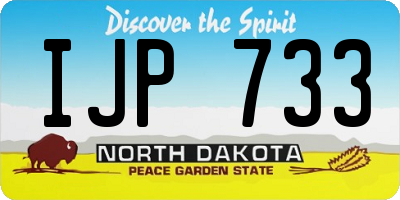 ND license plate IJP733