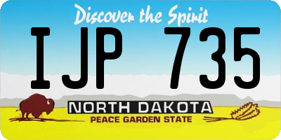ND license plate IJP735