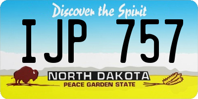 ND license plate IJP757