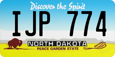 ND license plate IJP774