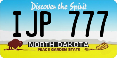 ND license plate IJP777