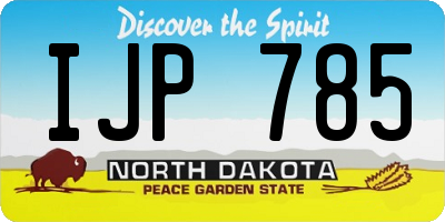 ND license plate IJP785