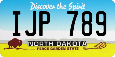 ND license plate IJP789