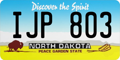 ND license plate IJP803