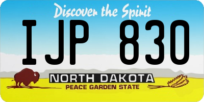 ND license plate IJP830