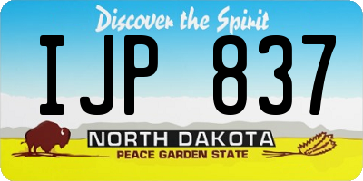 ND license plate IJP837