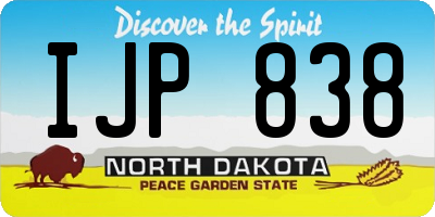 ND license plate IJP838