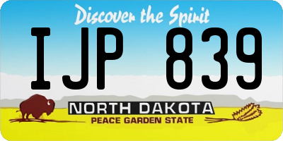 ND license plate IJP839