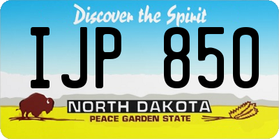 ND license plate IJP850
