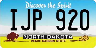 ND license plate IJP920