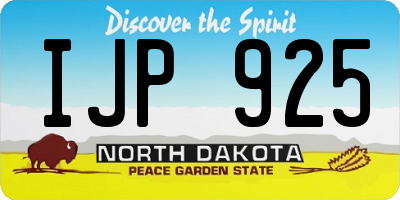 ND license plate IJP925
