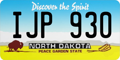 ND license plate IJP930