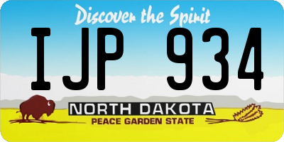 ND license plate IJP934