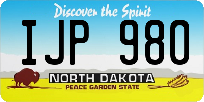 ND license plate IJP980