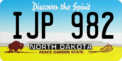 ND license plate IJP982