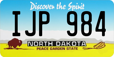 ND license plate IJP984