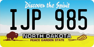 ND license plate IJP985
