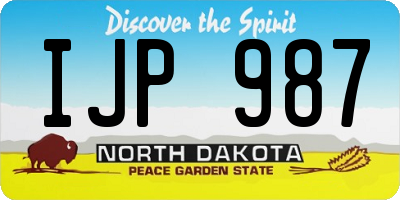 ND license plate IJP987