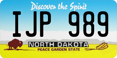 ND license plate IJP989