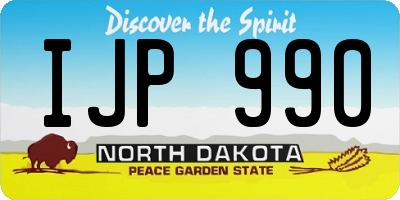 ND license plate IJP990