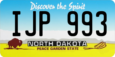 ND license plate IJP993