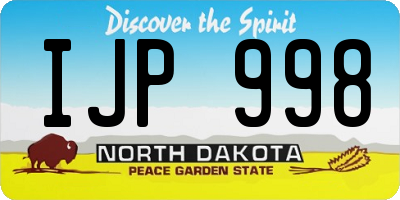 ND license plate IJP998