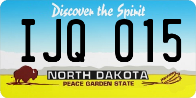 ND license plate IJQ015