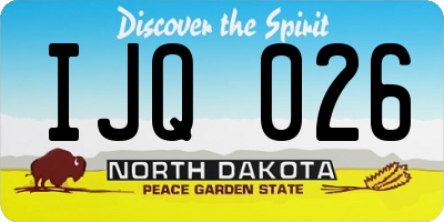 ND license plate IJQ026