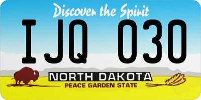 ND license plate IJQ030