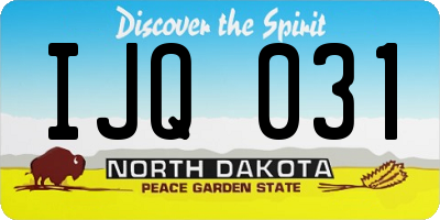 ND license plate IJQ031