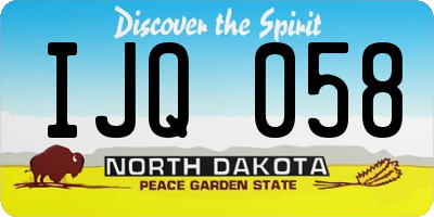 ND license plate IJQ058