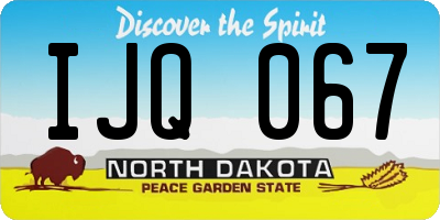 ND license plate IJQ067