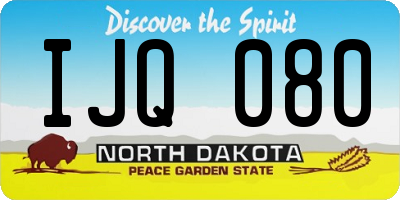 ND license plate IJQ080