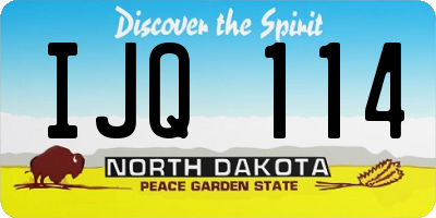 ND license plate IJQ114