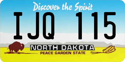 ND license plate IJQ115