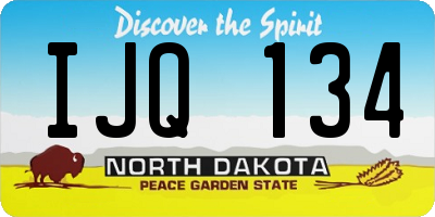 ND license plate IJQ134