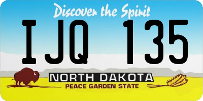ND license plate IJQ135