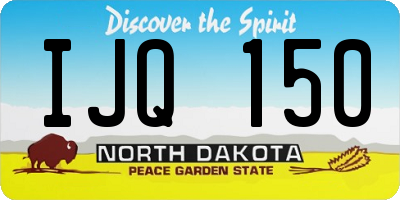 ND license plate IJQ150
