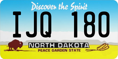 ND license plate IJQ180