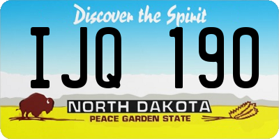ND license plate IJQ190