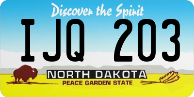 ND license plate IJQ203