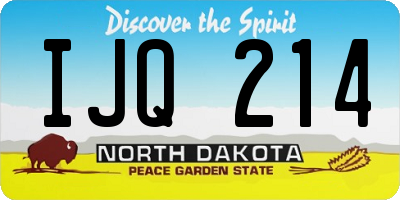 ND license plate IJQ214