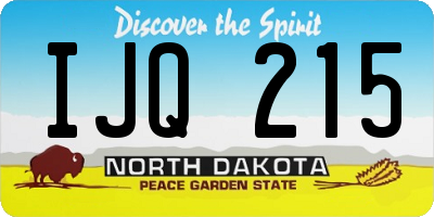 ND license plate IJQ215