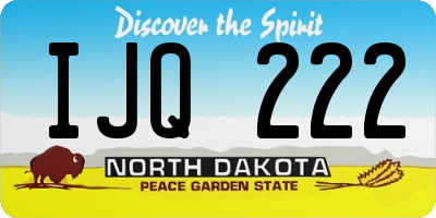 ND license plate IJQ222