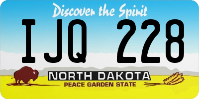 ND license plate IJQ228