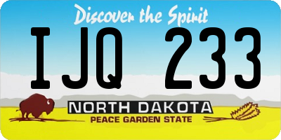 ND license plate IJQ233