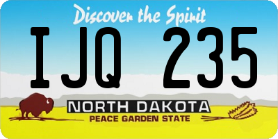 ND license plate IJQ235