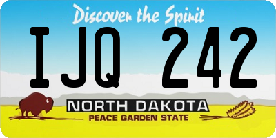 ND license plate IJQ242
